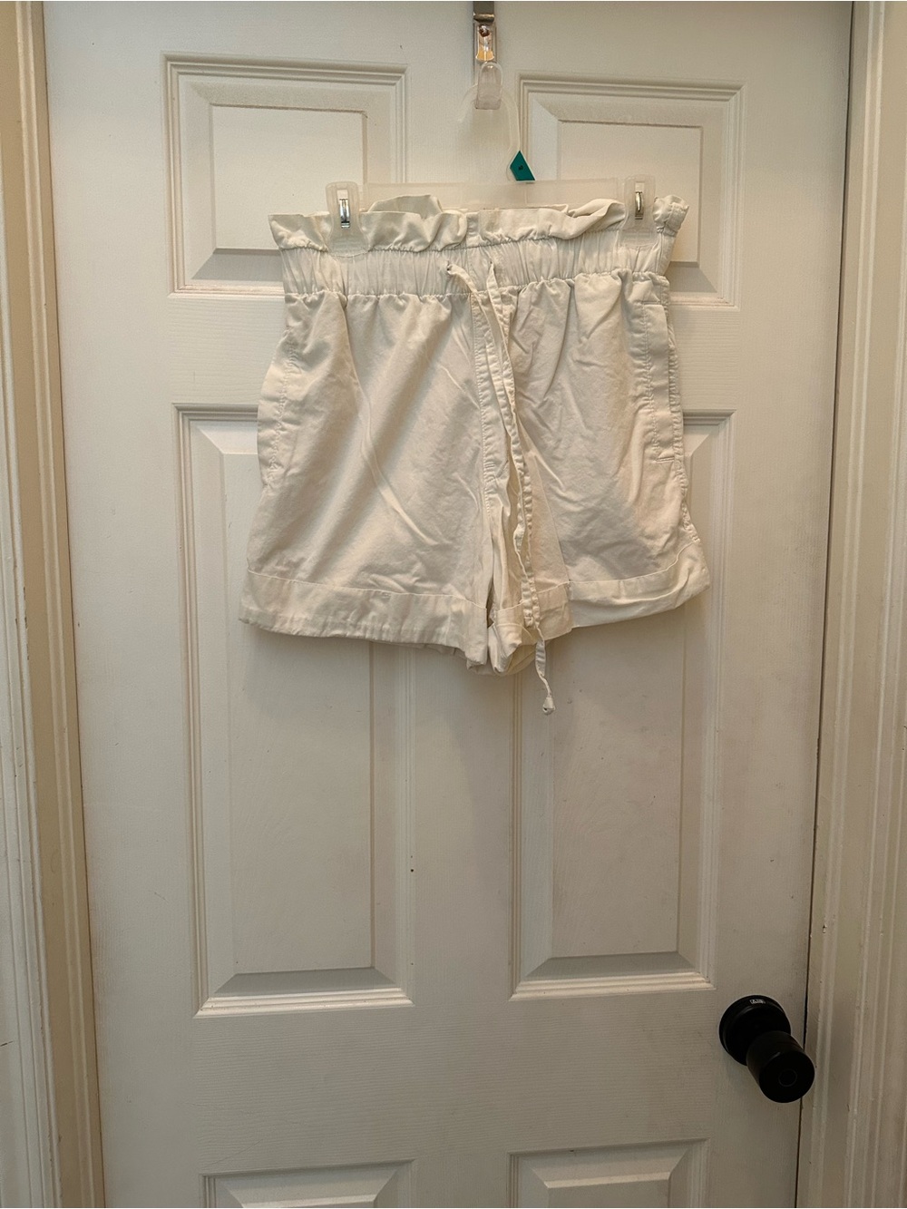 Women’s Elastic Waist Drawstring Shorts - Cream paper bags